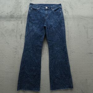International Concepts Jeans Womens Size 8 Blue Mid-Rise Flare 30" Inseam Fringe